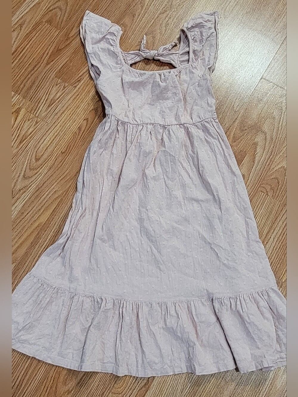 Old Navy Light Pink Ruffle-Hem Tie-Back Dress Size Girls Large